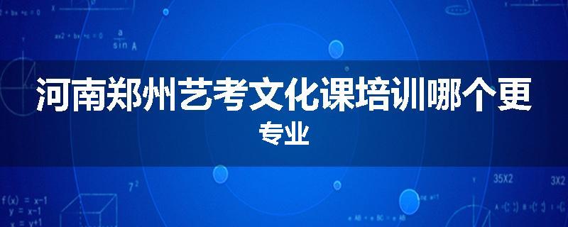 河南郑州艺考文化课培训哪个更专业