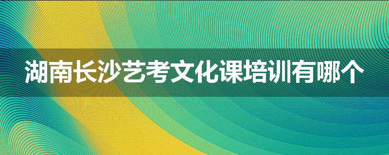 湖南长沙艺考文化课培训有哪个