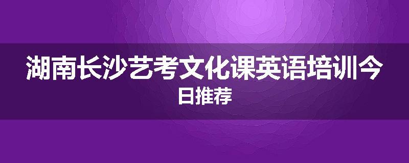 湖南长沙艺考文化课英语培训今日推荐