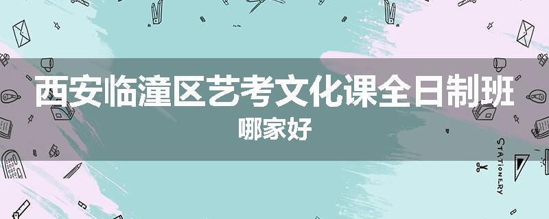西安临潼区艺考文化课全日制班哪家好