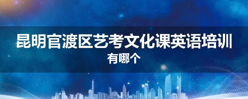 昆明官渡区艺考文化课英语培训有哪个
