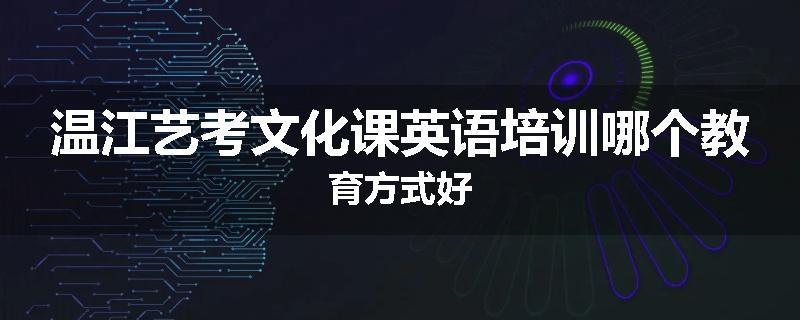 温江艺考文化课英语培训哪个教育方式好
