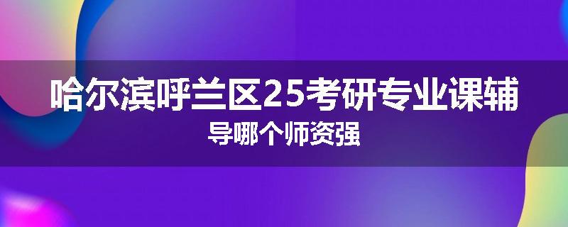 哈尔滨呼兰区25考研专业课辅导哪个师资强