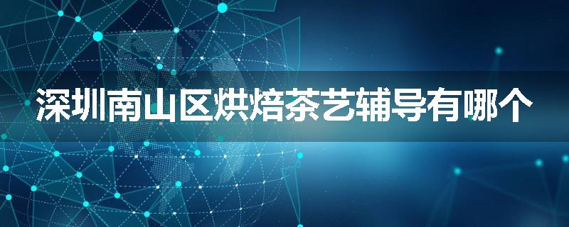 深圳南山区烘焙茶艺辅导有哪个