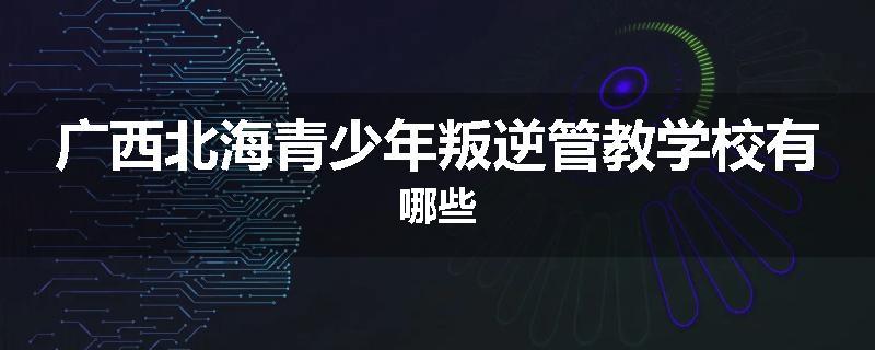 广西北海青少年叛逆管教学校有哪些