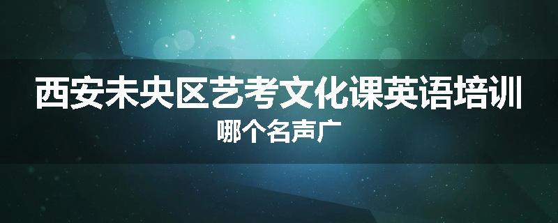 西安未央区艺考文化课英语培训哪个名声广