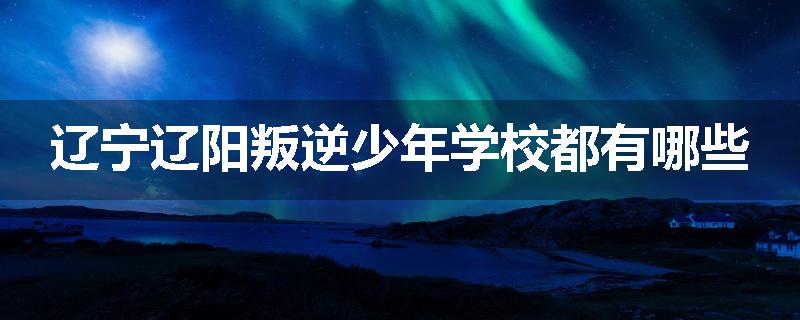 辽宁辽阳叛逆少年学校都有哪些