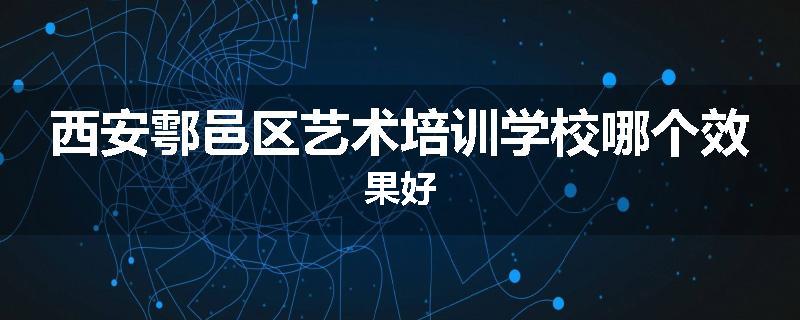 西安鄠邑区艺术培训学校哪个效果好