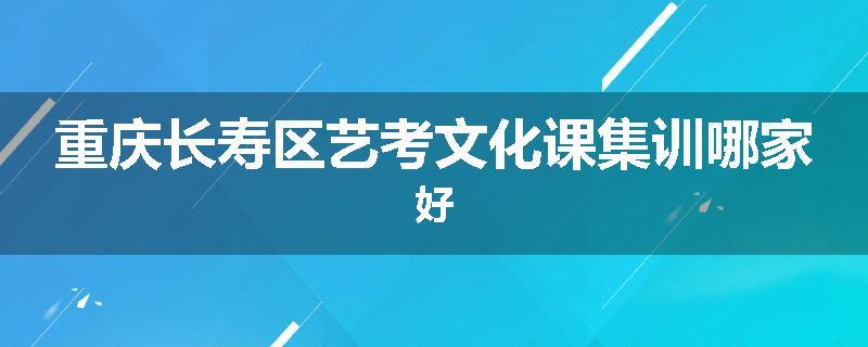 重庆长寿区艺考文化课集训哪家好