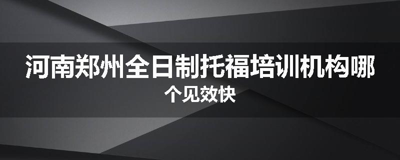 河南郑州全日制托福培训机构哪个见效快