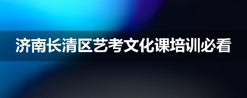 济南长清区艺考文化课培训必看