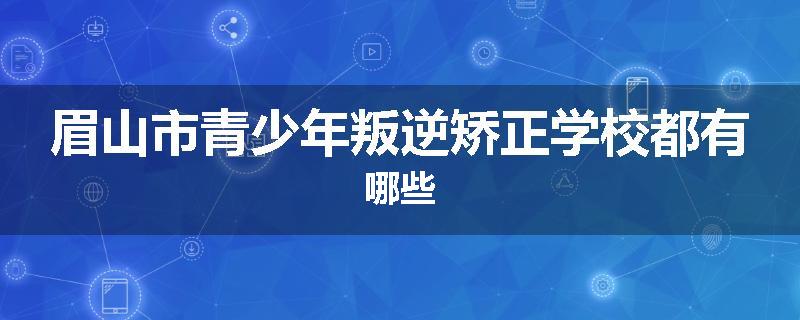 眉山市青少年叛逆矫正学校都有哪些