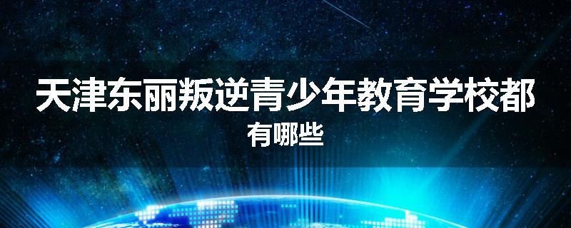天津东丽叛逆青少年教育学校都有哪些
