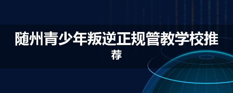 随州青少年叛逆正规管教学校推荐