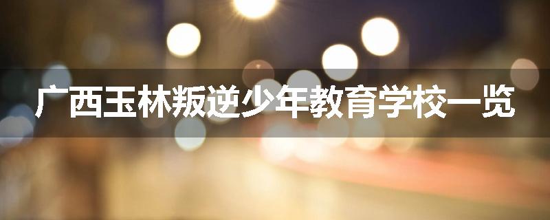 广西玉林叛逆少年教育学校一览