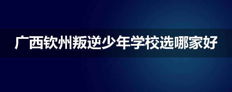 广西钦州叛逆少年学校选哪家好