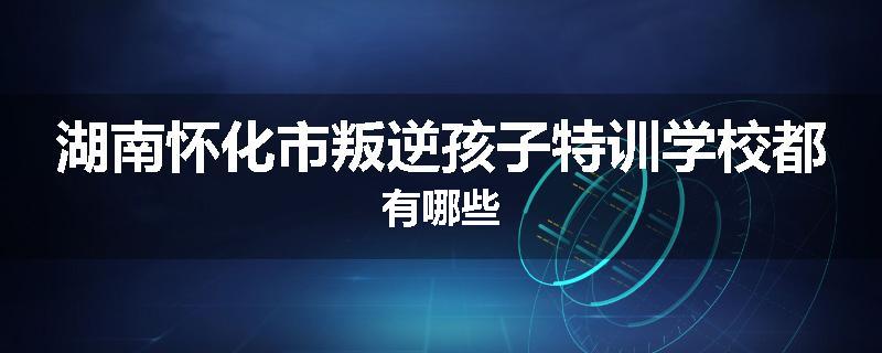 湖南怀化市叛逆孩子特训学校都有哪些