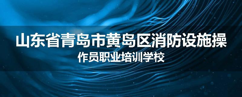 山东省青岛市黄岛区消防设施操作员职业培训学校