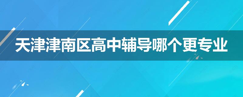 天津津南区高中辅导哪个更专业