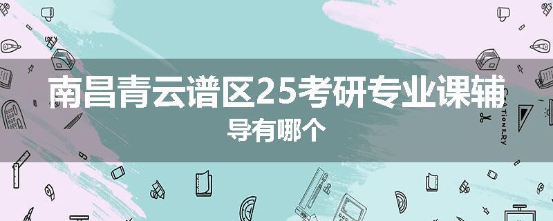 南昌青云谱区25考研专业课辅导有哪个