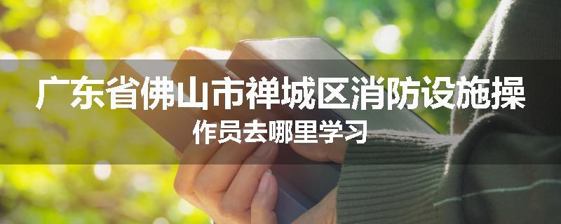 广东省佛山市禅城区消防设施操作员去哪里学习