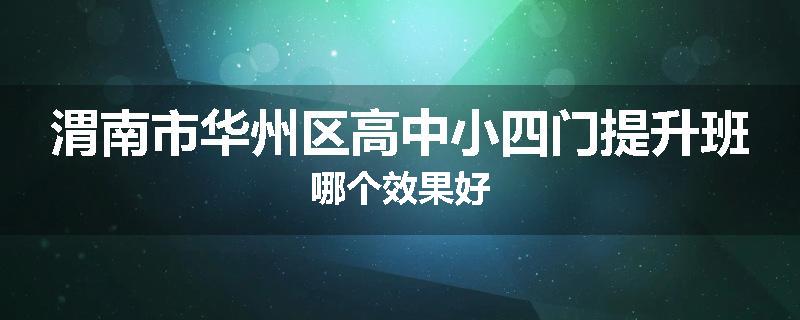 渭南市华州区高中小四门提升班哪个效果好