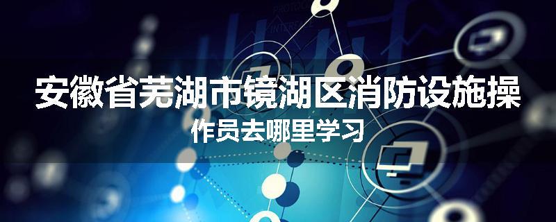安徽省芜湖市镜湖区消防设施操作员去哪里学习