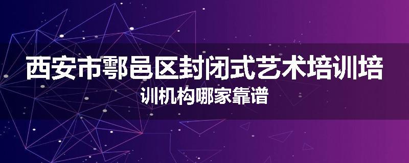 西安市鄠邑区封闭式艺术培训培训机构哪家靠谱