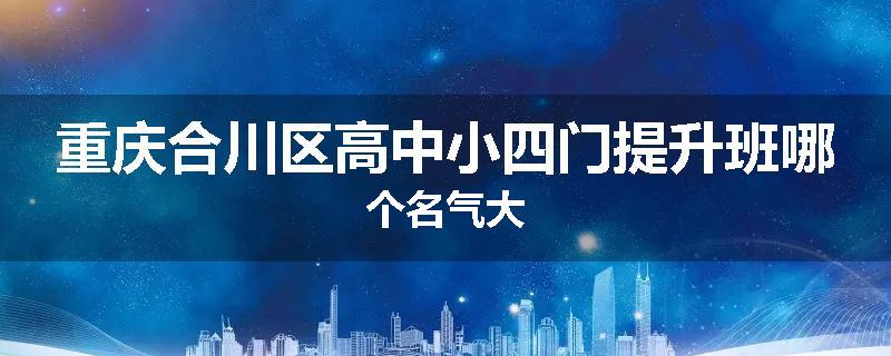 重庆合川区高中小四门提升班哪个名气大