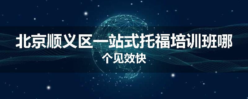 北京顺义区一站式托福培训班哪个见效快