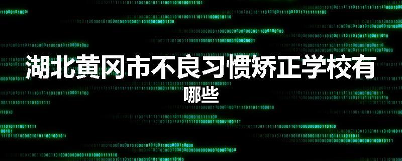 湖北黄冈市不良习惯矫正学校有哪些