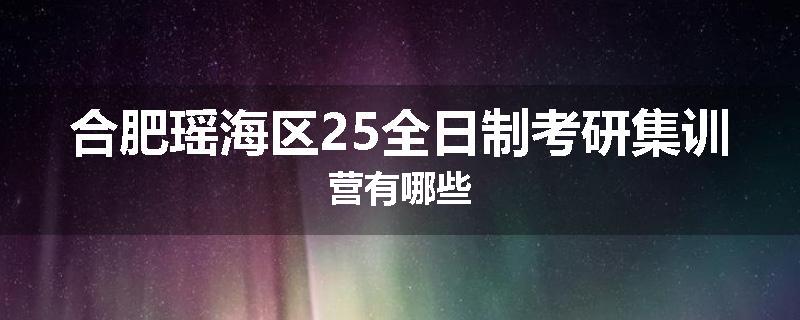 合肥瑶海区25全日制考研集训营有哪些