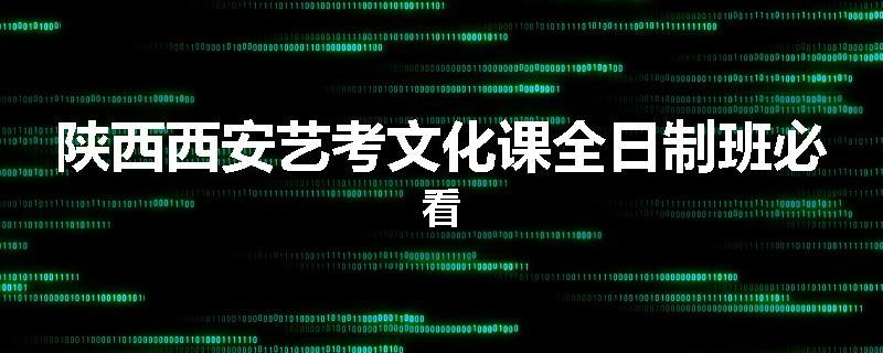 陕西西安艺考文化课全日制班必看