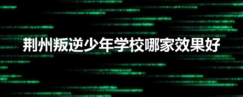 荆州叛逆少年学校哪家效果好
