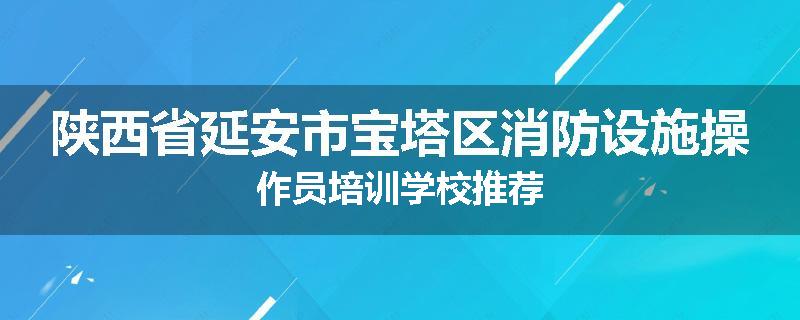 陕西省延安市宝塔区消防设施操作员培训学校推荐