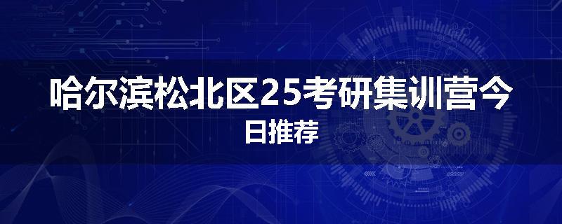 哈尔滨松北区25考研集训营今日推荐