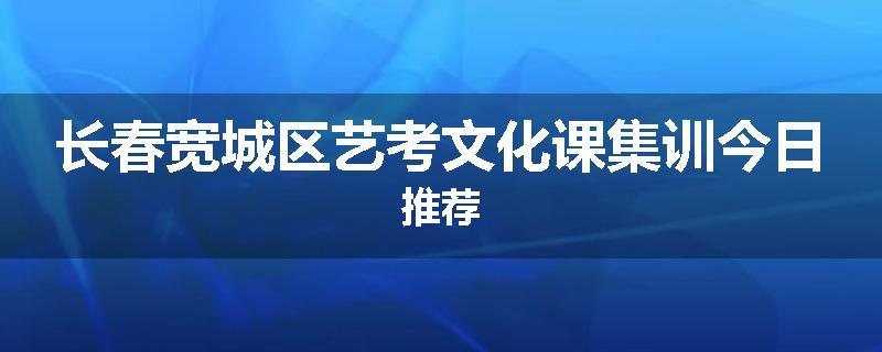 长春宽城区艺考文化课集训今日推荐