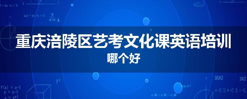 重庆涪陵区艺考文化课英语培训哪个好