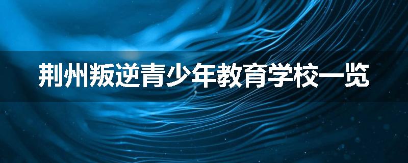 荆州叛逆青少年教育学校一览