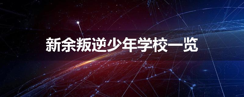 新余叛逆少年学校一览