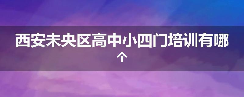 西安未央区高中小四门培训有哪个