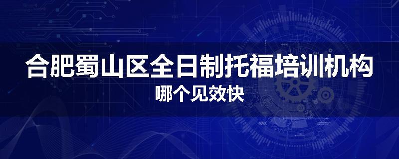合肥蜀山区全日制托福培训机构哪个见效快