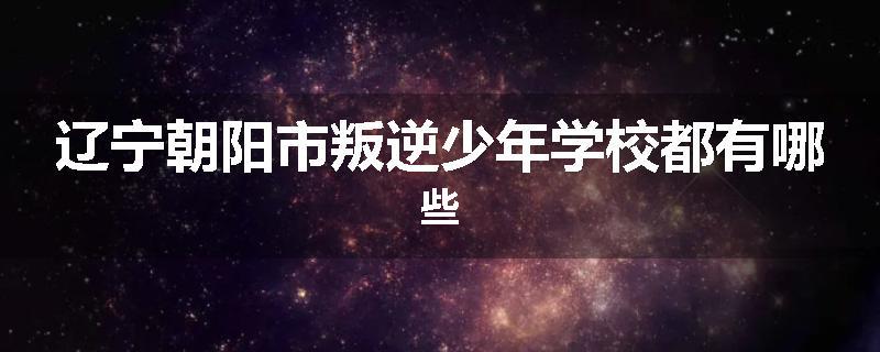 辽宁朝阳市叛逆少年学校都有哪些