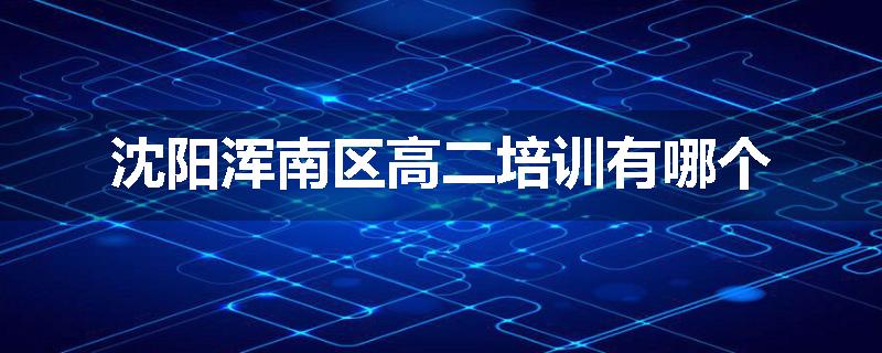 沈阳浑南区高二培训有哪个