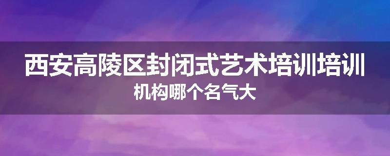 西安高陵区封闭式艺术培训培训机构哪个名气大