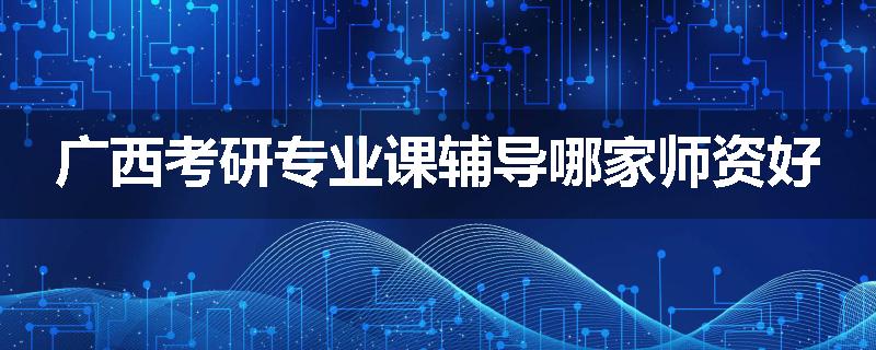 广西考研专业课辅导哪家师资好
