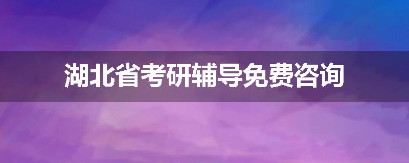 湖北省考研辅导免费咨询
