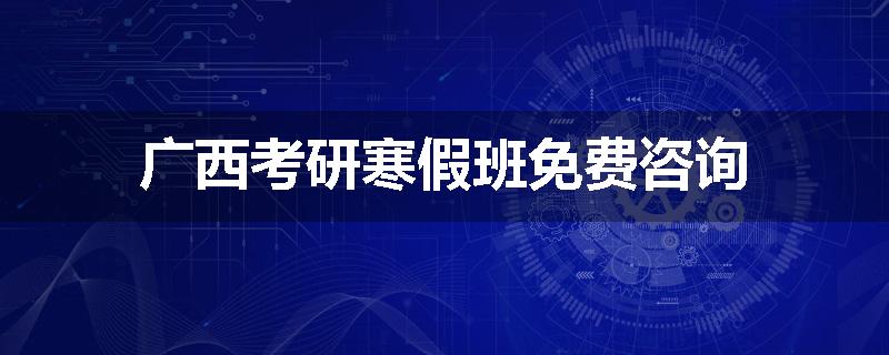 广西考研寒假班免费咨询