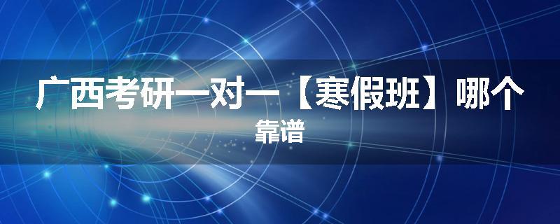 广西考研一对一【寒假班】哪个靠谱