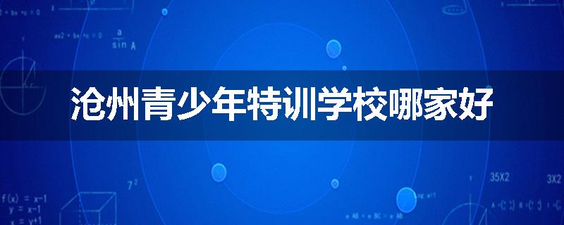 沧州青少年特训学校哪家好